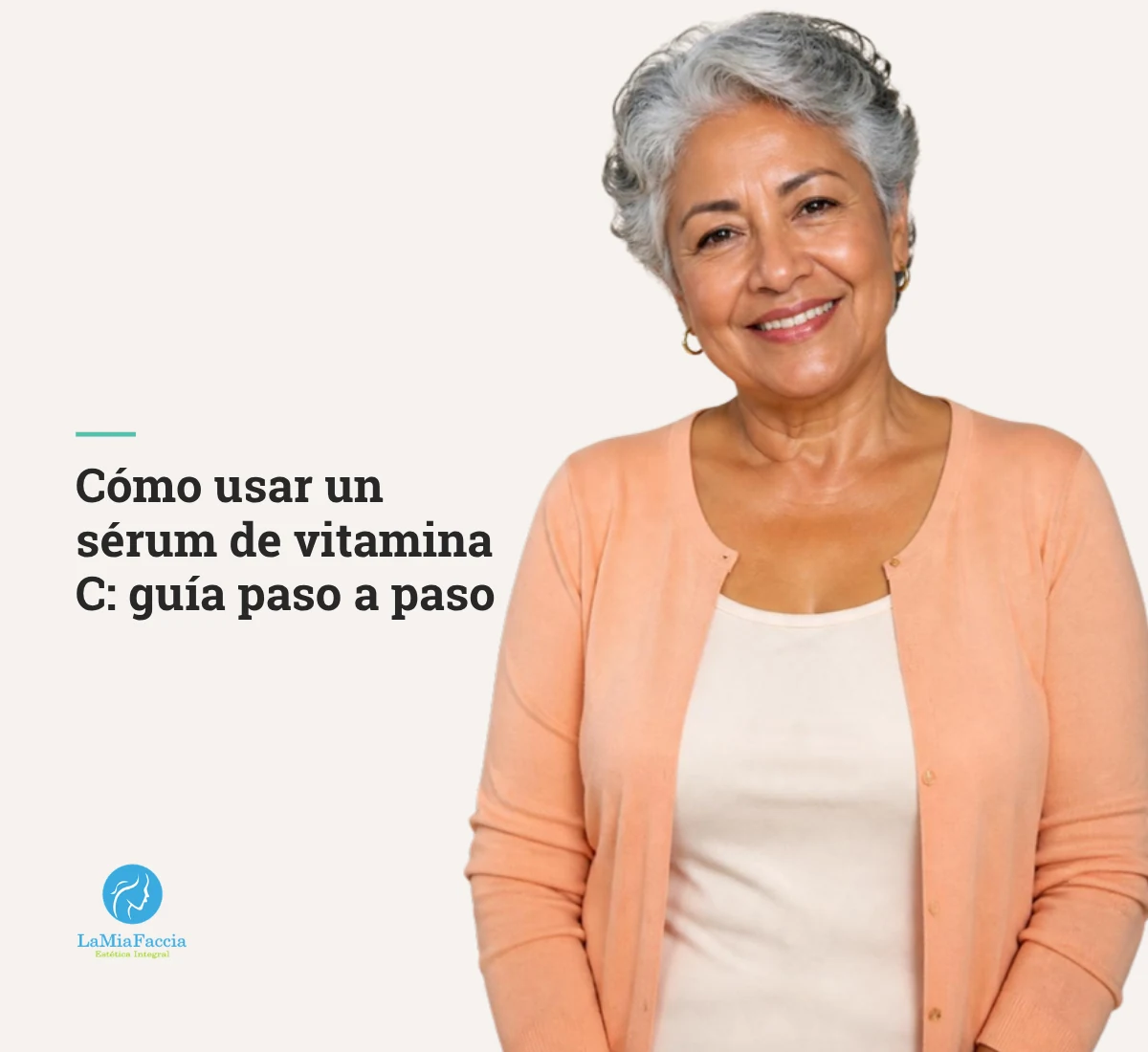 Mujer latina de 65 años con piel cuidada y luminosa