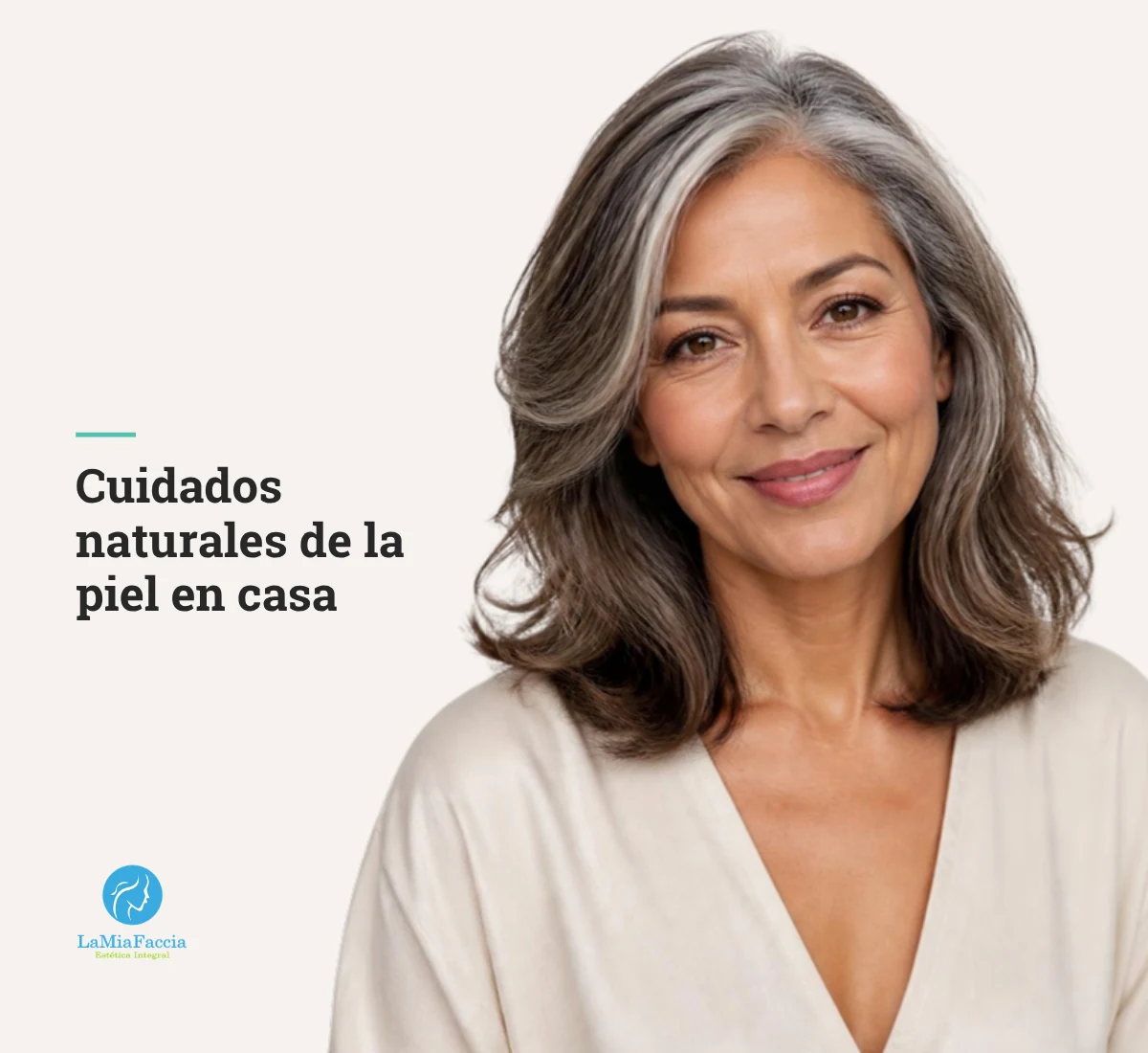 Mujer latina de 60 años con piel cuidada y luminosa