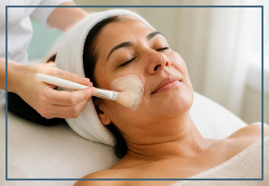 Detalle de tratamiento facial en la clínica