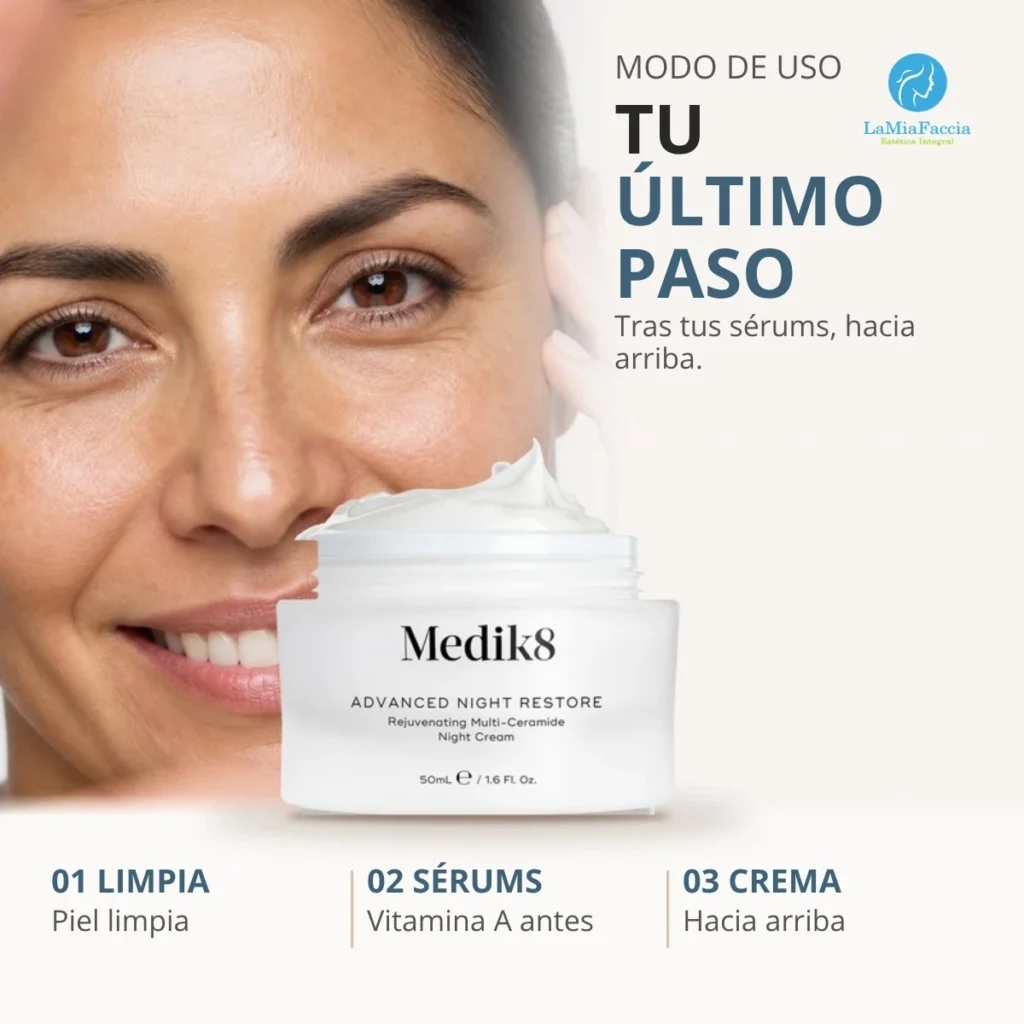 Cómo usar Medik8 Advanced Night Restore: cada noche, después de tus sérums o tu retinol