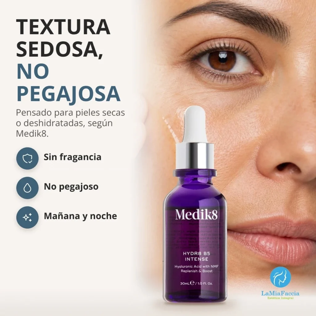 Medik8 Hydr8 B5 Intense: textura sedosa que hidrata sin dejar película