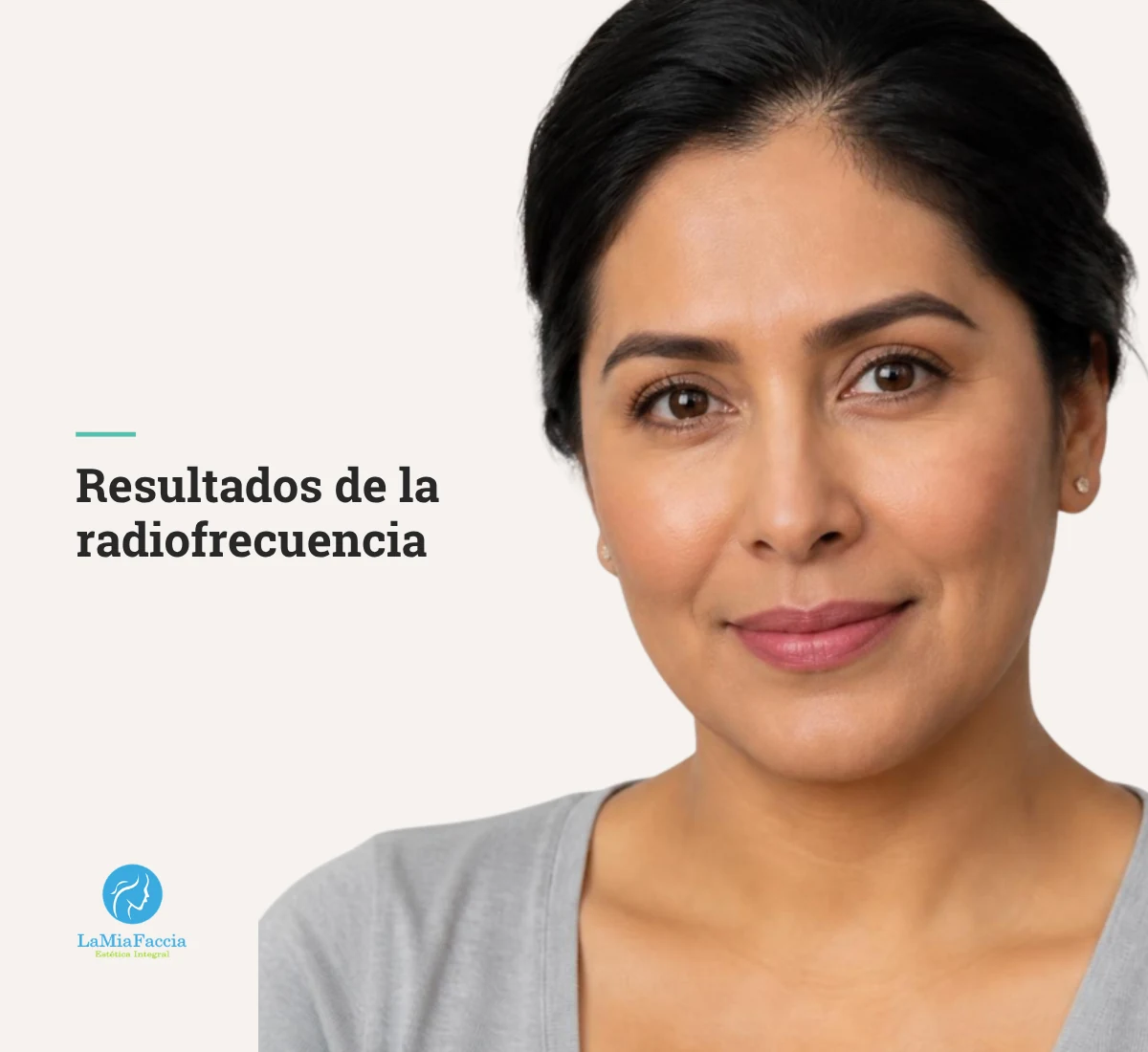 Mujer latina de 42 años con piel cuidada y luminosa